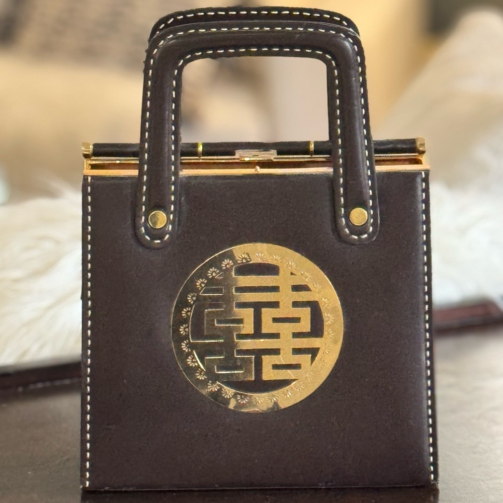 Vintage Black Leather Handbag